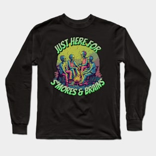 Zombies Camping for S'mores And Brains Long Sleeve T-Shirt